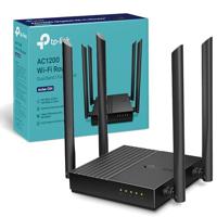 TP-Link AC1200 Dual-Band Gigabit Wi-Fi-router, Wi-Fi-snelheid tot 1200 Mbps, 4 × Gbps LAN-poorten, geavanceerde beveiliging met WPA3, met MU-MIMO, geen configuratie vereist (Archer C64)
