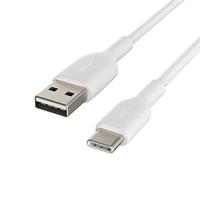 Belkin BoostCharge USB-C-kabel, USB-C/USB-A kabel, USB Type-C-kabel, oplader kabel voor iiPhone 16, iPhone 15 Plus/Pro/Pro Max, Samsung Galaxy S24, Pixel, iPad Pro, Nintendo Switch en meer, 3 m, wit