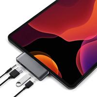 Satechi Type-C Mobiel Pro Hub Adapter Met USB-C PD Opladen, 4K HDMI, USB 3.0 & 3.5Mm Koptelefoon Aansluiting - Voor M2/ M1 ipad Pro, M1 ipad Air, ipad Mini En Meer (Ruimte Grijs)