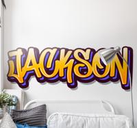 Muursticker urban graffiti met naam