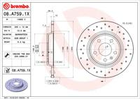 Remmenset, remschijf BREMBO, Remschijftype: Geperforeerd, Inbouwplaats: Achteras: , u.a. für Audi - thumbnail