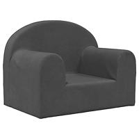vidaXL Kinderbank zacht pluche antracietkleurig, kinderbankje, zitbank kinderkamer, kinderkamer bank, bank kinderkamer, bank voor kinderkamer