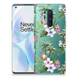 OnePlus 8 Pro TPU Hoesje Flamingo Palms