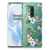 OnePlus 8 Pro TPU Hoesje Flamingo Palms - thumbnail