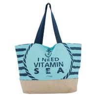 Strandtas I Need Vitamin Sea blauw 37 x 53 cm   -