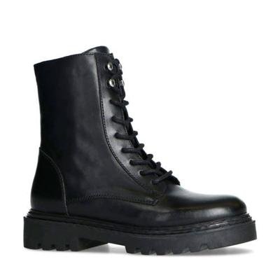 Sacha leren veterboots zwart Sacha leren veterboots zwart