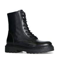 Sacha leren veterboots zwart