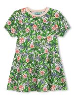 Kenzo Kids robe en coton à fleurs - Vert - thumbnail