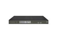LevelOne GES-2118P Hilbert 18-Port Gigabit PoE Smart Lite Switch, 16 PoE-uitgangen, 2 x Gigabit SFP, 802.3at/af PoE, 230 W PoE-prestatiebudget
