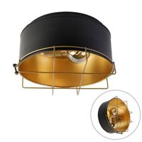 QAZQA Industriële plafondlamp zwart met goud 35 cm - Barril - thumbnail