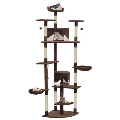 vidaXL Kattenkrabpaal met sisal krabpalen 203 cm bruin en wit vidaXL Kattenkrabpaal met sisal krabpalen 203 cm bruin en wit