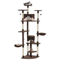 vidaXL Kattenkrabpaal met sisal krabpalen 203 cm bruin en wit