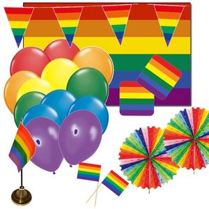 Feestdecoratie pakket regenboog thema