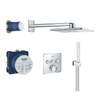 GROHE Smartcontrol Regendoucheset Inbouw - inbouwboxen - hoofddouche vierkant - staafhanddouche - chroom 34706000