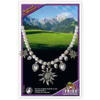 Verkleed Parelketting dames - Oktoberfest thema - met edelweiss bloemen   - - thumbnail