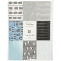 Vivi Gade designpapier blok blauw 21 x 30 cm 24 vellen