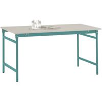 Manuflex BB3031.5021 Bijzettafel basis stationair met melamine tafelblad in waterblauw RAL 5021, bxdxh: 1250 x 600 x 780 mm Waterblauw