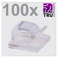 TRU COMPONENTS T24CA019 Kabelclip Zelfklevend TC-12888432 Bundel-Ø (bereik) 1 tot 7 mm Transparant 100 stuk(s) - thumbnail