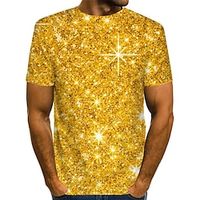 Voor heren Overhemd T-shirt Grafisch Abstract Ronde hals Paars Goud Groen Grote maten Dagelijks Uitgaan Korte mouw Geplooid Afdrukken Kleding Streetwear overdreven Lightinthebox - thumbnail