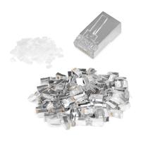 DIGITUS AK-219603 - Cat 6 Crimp Connectors - 100 stuks - RJ45 netwerk connectoren afgeschermd - Voor Cat6 netwerkkabels, patchkabels & PoE Ethernet LAN kabels - 1GBase-T - 8P8C - AWG 27/7 tot AWG 24/7