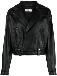 Saint Laurent veste de moto à boutons pression - Noir