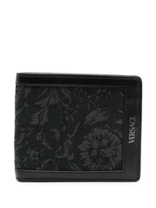 Versace portefeuille pliant Barocco en jacquard - Noir