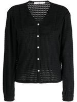 b+ab cardigan en maille ajourée à boutonnière - Noir