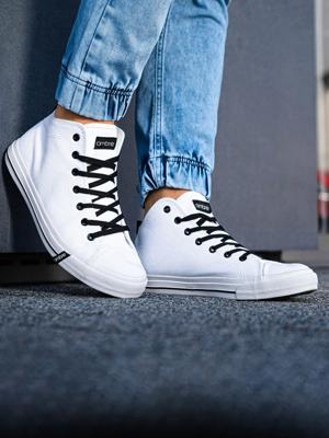 Hoge heren sportschoenen T304 - wit, maat 45