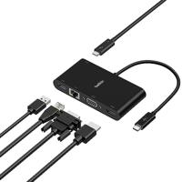 Belkin USB-C-multimedia-adapter (USB-C-hub met VGA, 4K HDMI, USB 3.0, ethernet-poorten) met 100 W vermogen voor apparaten zoals MacBook Pro, iPad Pro, Surface Pro en Chromebook