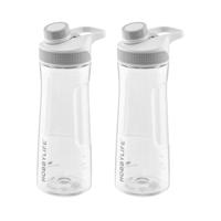 Waterfles / drinkfles / sportfles Aquamania - 2x - licht grijs - 730 ml - kunststof - bpa vrij