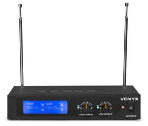 Vonyx WM522 draadloze microfoonset 200.175/201.400 MHz