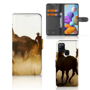 Samsung Galaxy A21s Telefoonhoesje met Pasjes Design Cowboy