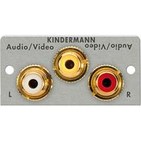 Kindermann 7444000430 Video/Audio Cinch (3x Cinch) scherm, 50 x 50 mm soldeeraansluiting zwart
