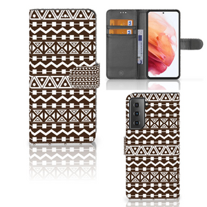 Samsung Galaxy S21 Telefoon Hoesje Aztec Brown