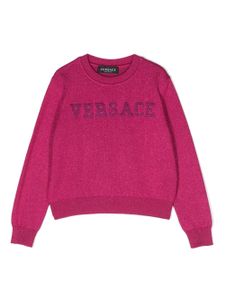 Versace Kids pull à logo appliqué - Rose