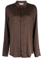 Marine Serre chemise à motif Moon Diaman en jacquard - Marron