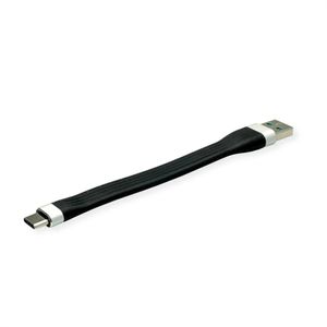 Roline USB-kabel USB 3.2 Gen1 (USB 3.0 / USB 3.1 Gen1) USB-A stekker, USB-C stekker 11 cm Zwart 11.02.9014