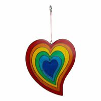 Raamdecoratie Hart Regenboogkleuren - thumbnail