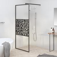 Inloopdouchewand met stenenmotief 90x195 cm ESG-glas zwart - thumbnail