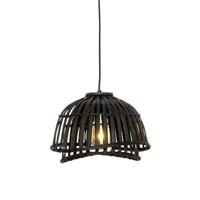 QAZQA Oosterse hanglamp zwart bamboe 30 cm - Pua - thumbnail