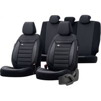 stoelhoezenset Prestige 5 mm textiel zwart/grijs 11-delig
