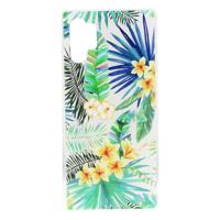 Shop4 - Samsung Galaxy Note 10 Plus Hoesje - Zachte Back Case Bloemen en Bladeren Transparant