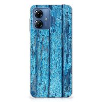 Motorola Moto G14 Bumper Hoesje Wood Blue