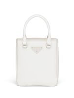 Prada petit sac cabas à plaque logo - Blanc - thumbnail