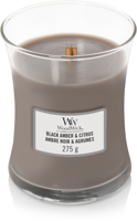 Woodwick Black Amber & Citrus Medium kaars