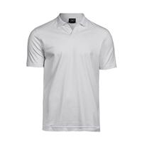 Tee Jays Heren luxe stretch poloshirt met V-hals, Kleur: wit, 3XL