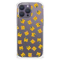 Doorzichtige Silicone Hoesje voor iPhone 15 Pro Max Katten Emojis