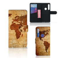 Motorola One Action Flip Cover Wereldkaart