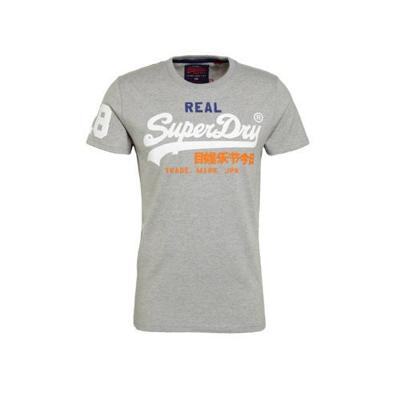 Superdry T-shirt met logo grijs
