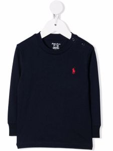 Ralph Lauren Kids pull nervuré à encolure ronde - Bleu